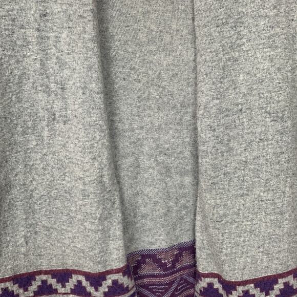 Charming Charlie womens large gray wool aztec fringe cardigan santa fe purple - Picture 6 of 10